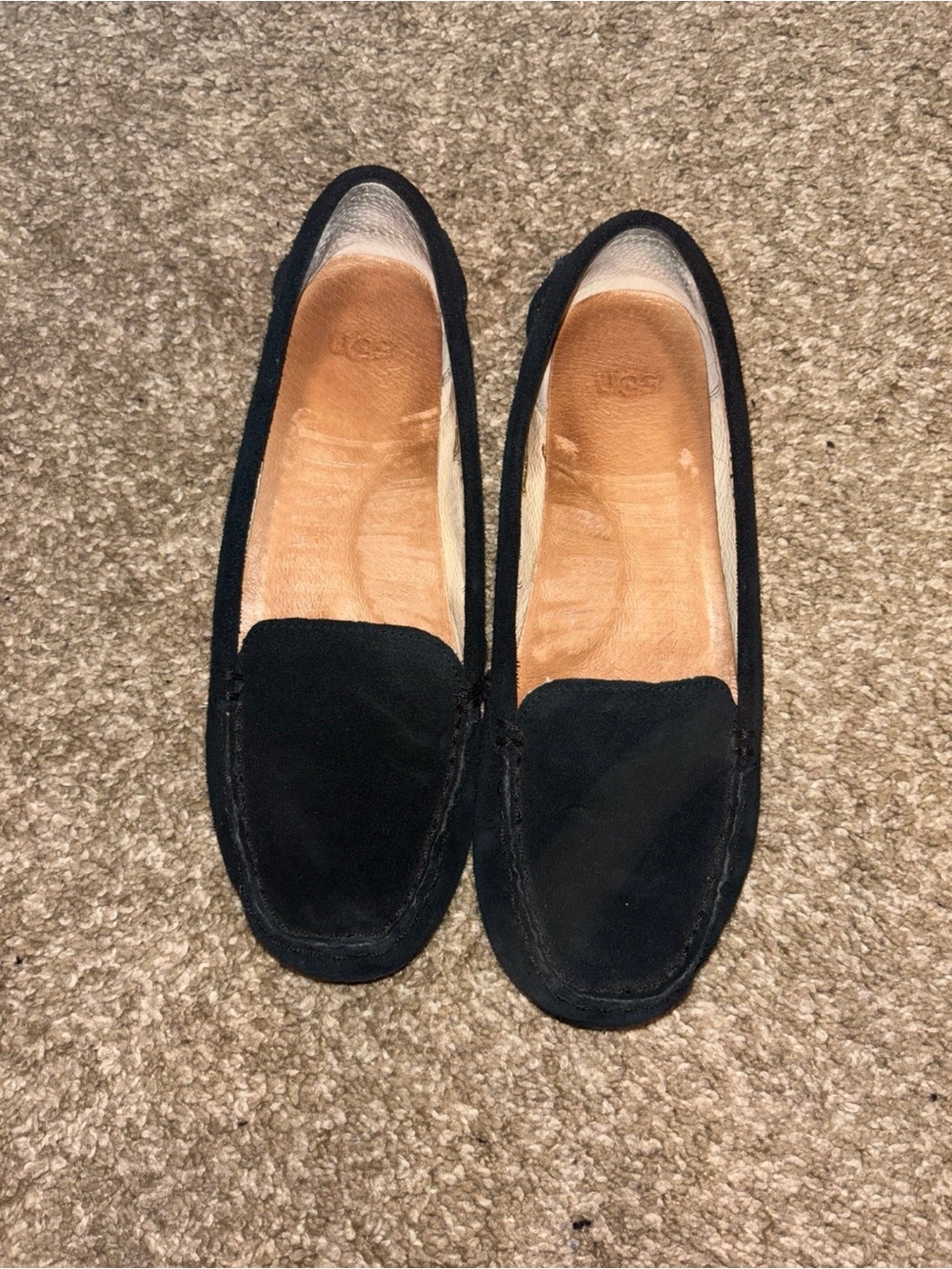 UGG Suede Black Loafers Size 6.5